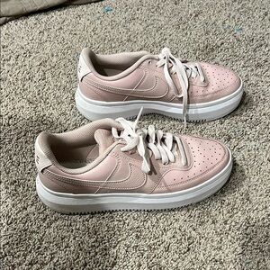 Nike Pink and White Casual Sneakers with Minimalist Design